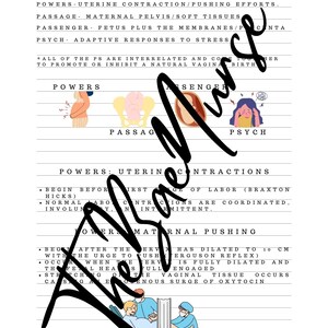 Nursing Comprehensive Birth Process Notes - Four Ps, Dilation and Effacement, Quiz Questions, Extra Room for Notes