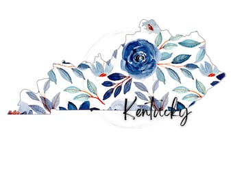 KY Floral, KY Watercolor, Kentucky, sublimation PNG, instant download