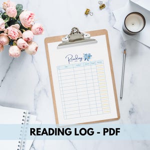 Registro de lectura imprimible, Seguimiento de lectura, Lectura de verano, Libros para leer, Libros que he leído, Registro de lectura, A4/A5/Carta, Descarga instantánea en PDF