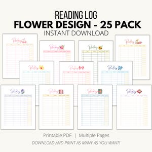 Registro de lectura imprimible, Seguimiento de lectura, Lectura de verano, Libros para leer, Libros que he leído, Registro de lectura, A4/A5/Carta, Descarga instantánea en PDF