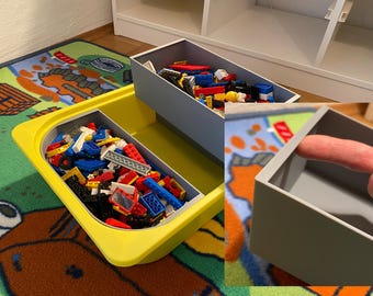 Exclusive 3-way or 6-way insert for IKEA Trofast Box 42x30x10 – With unique lifting aid for effortless handling! (3D print file)