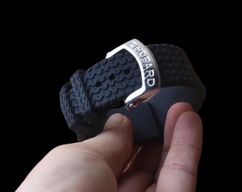 23 mm zwarte horlogeband graan zachte armband inzetgesp vervanging rubberen siliconen horlogebanden riem past op Chopard horloge