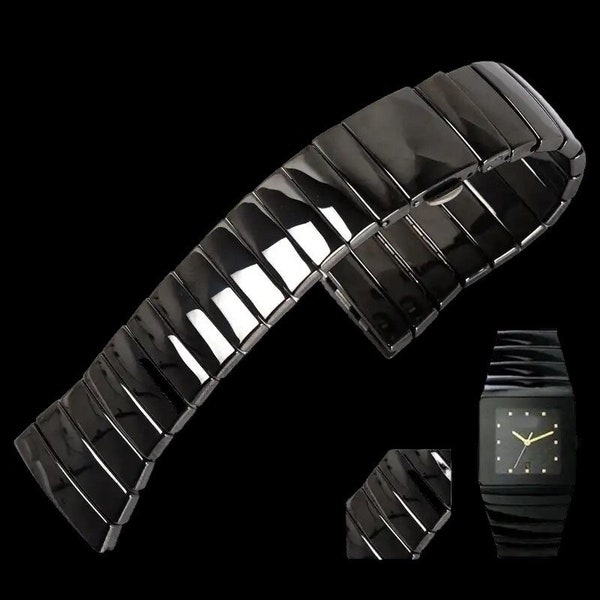 Bracelet de montre en céramique de haute qualité pour la série Rado Sintra, Bracelet en céramique noire pour femmes et hommes 17mm 29mm 26mm