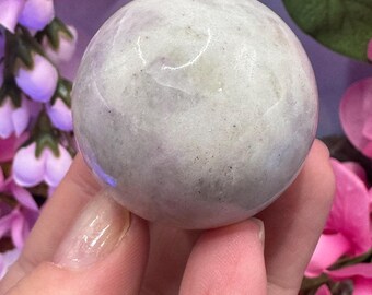 Tenebrescent Hackmanite Crystal Sphere with Stand: UV Reactive Orb