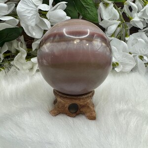 Pink Banded Calcite Sphere, Pink Banded Calcite Crystal, Polished Pink Banded Calcite, Calcite Spheres, Gifts
