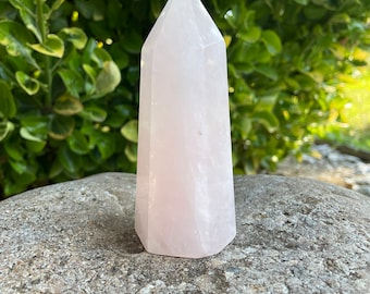 Rose Quartz Crystal Tower: 4.2" Obelisk Point