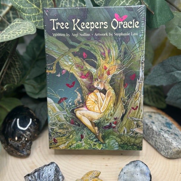 Tree Keepers Oracle Card Deck with 44 Gold Gilt Edged Cards and 108 page Fully Illustrated Guidebook, Divination Tools, Gifts,