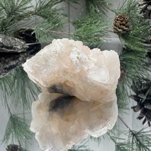 Fluorescent Pink Calcite Cluster, Raw UV Reactive Calcite Crystal, Mangano Calcite, Gifts