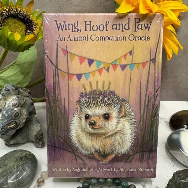 Wing, Hoof and Paw Oracle Card Deck with 44 Purple Gilt-Edged Cards and 108 page Guidebook, Gifts