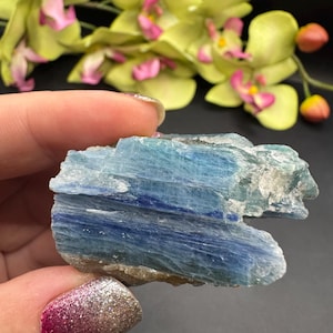 Blue Kyanite and Quartz Crystal Specimen, Kyanite Crystal, Raw Kyanite, Gifts