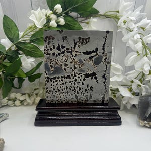 Picture Jasper Crystal Slab with Wooden Stand, Gifts