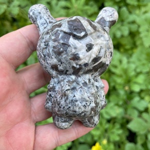 Emberlite Fluorescent Sodalite Jester/Clown Carving, UV Reactive Sodalite Rich Syenite, Emberlite Stone Carving, Home Decor, Gifts