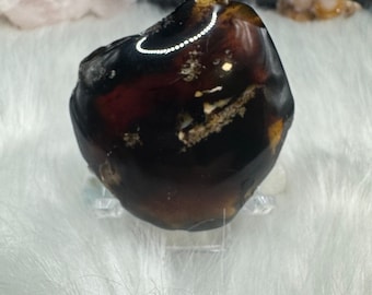 Indonesian Blue Amber Specimen: Partially Polished UV Reactive Fossil