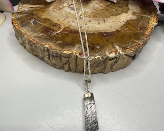 Tourmalated Quartz Crystal Pendant, 925 Sterling Silver Necklace