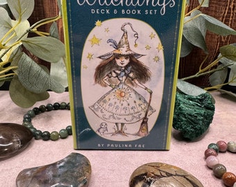 Witchlings Deck & Book Set, Spell and Inspiration Cards, 40 Cards and 200 Page Guidebook, Witch Tarot Cards, Witch Oracle Deck, Gifts