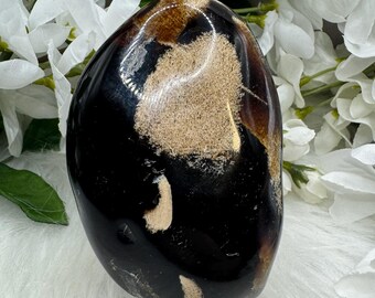 Polished Blue Amber Specimen: Indonesian Fossilized Tree Resin, UV Reactive