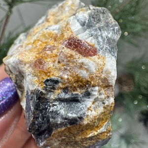 Katlang Pink Topaz Crystal on Matrix, Pink Topaz Gemstone, Gifts