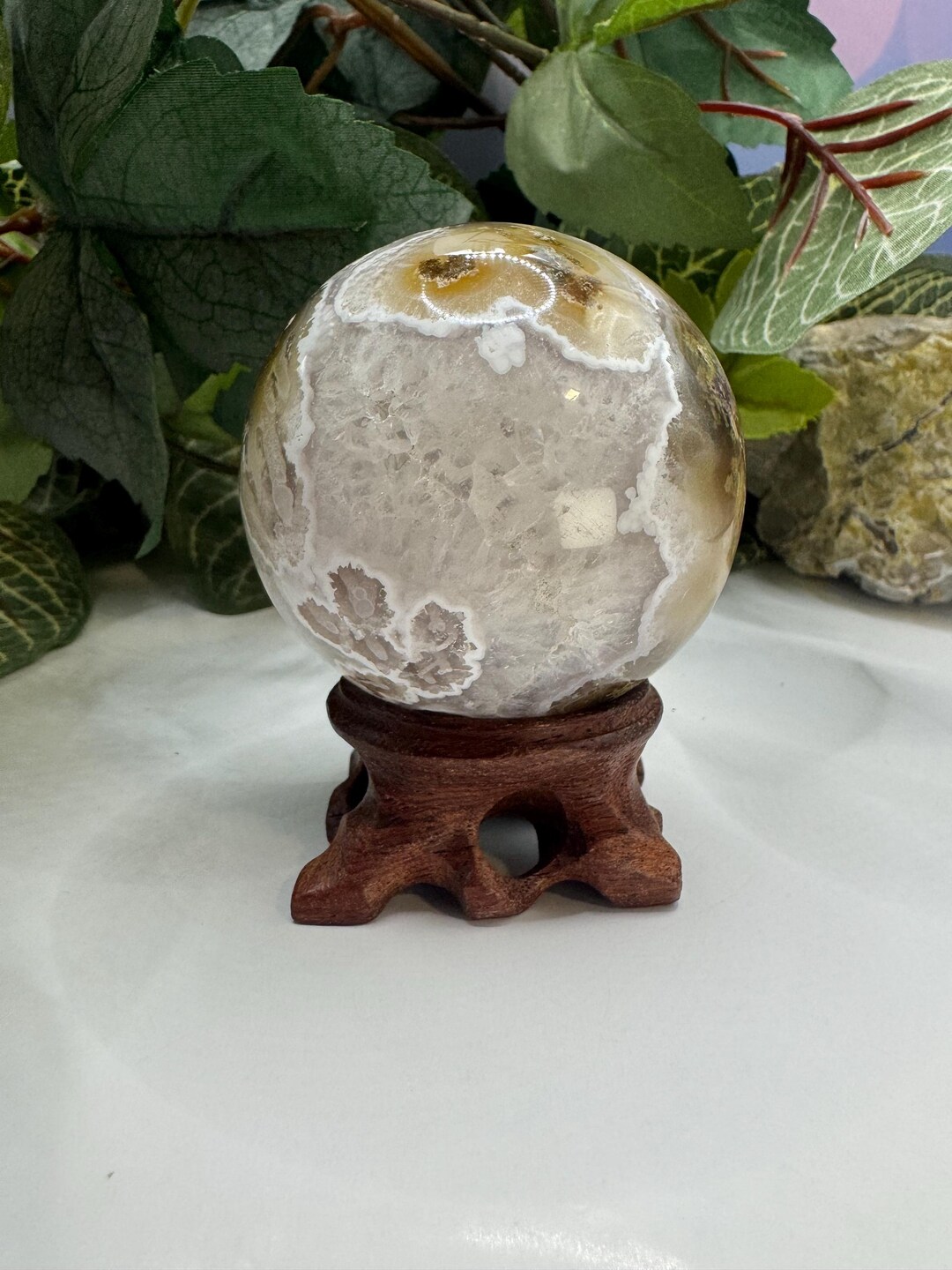 849G Moss Agate Crystal Sphere