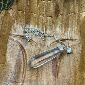 Clear Quartz Crystal Pendant Necklace, Clear Quartz Jewelry, 925 Silver Necklace, Gemstone Crystal Necklace, Gifts