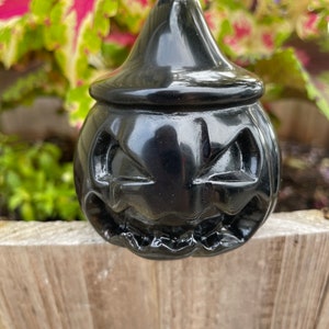Golden Sheen Obsidian Crystal Pumpkin: Halloween Carving