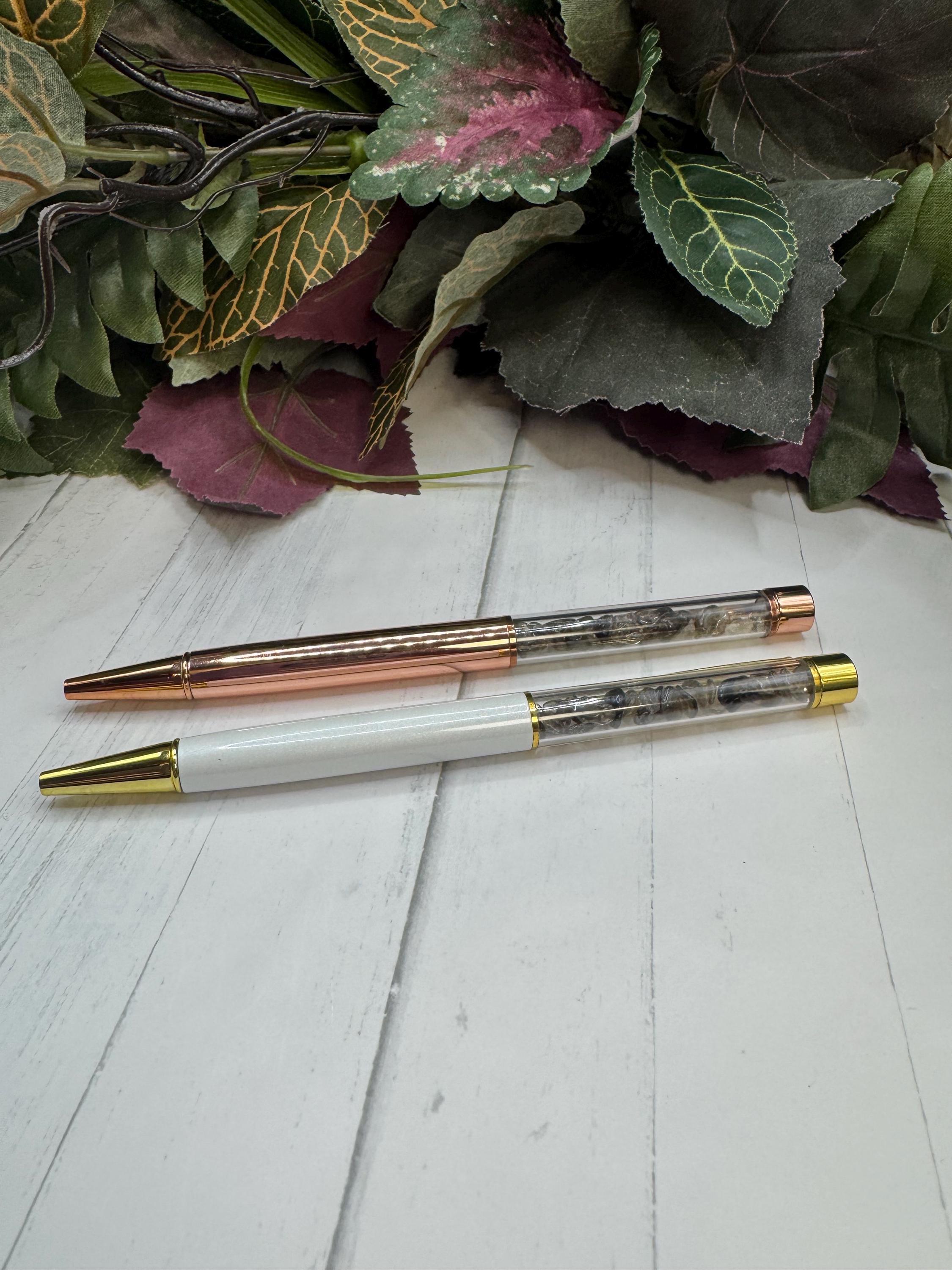 Smoky Quartz Crystal Chip Pen with ink refill, Crystal Chip Pens, Ballpoint Crystal Pens, Crystal Pens, Gifts, Pens for Office