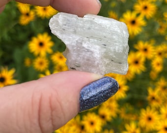 Raw Hiddenite Crystal Specimen: Green Spodumene from Pakistan