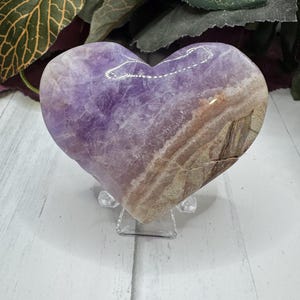 Amethyst and Crazy Lace Agate Crystal Heart, Gifts