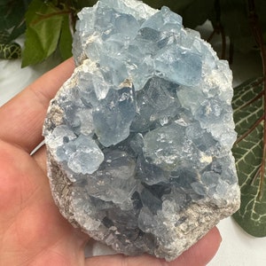 Celestite Crystal Cluster, Raw Blue Celestite Specimen, Celestite Crystal, Gifts