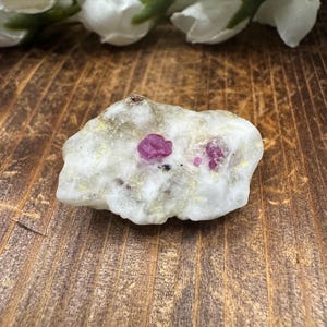 Red Ruby in Matrix Specimen, UV Reactive Corundum Crystal, Rough Ruby Stone, Fluorescent Mineral, Collector Gem Raw