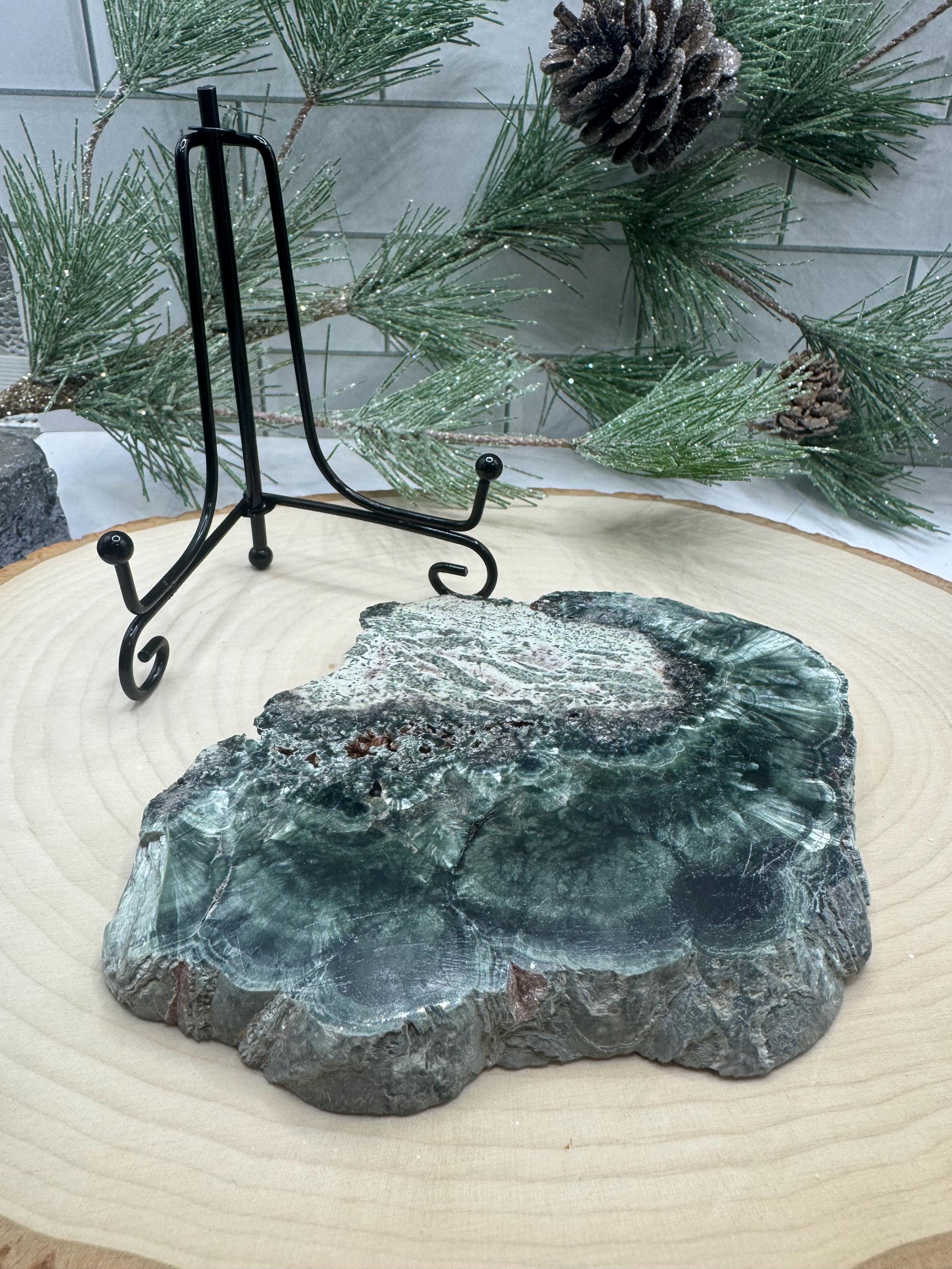 Seraphinit Seraphinite Polished Slab With Stand, Clinochlore Slice, Gifts - Etsy
