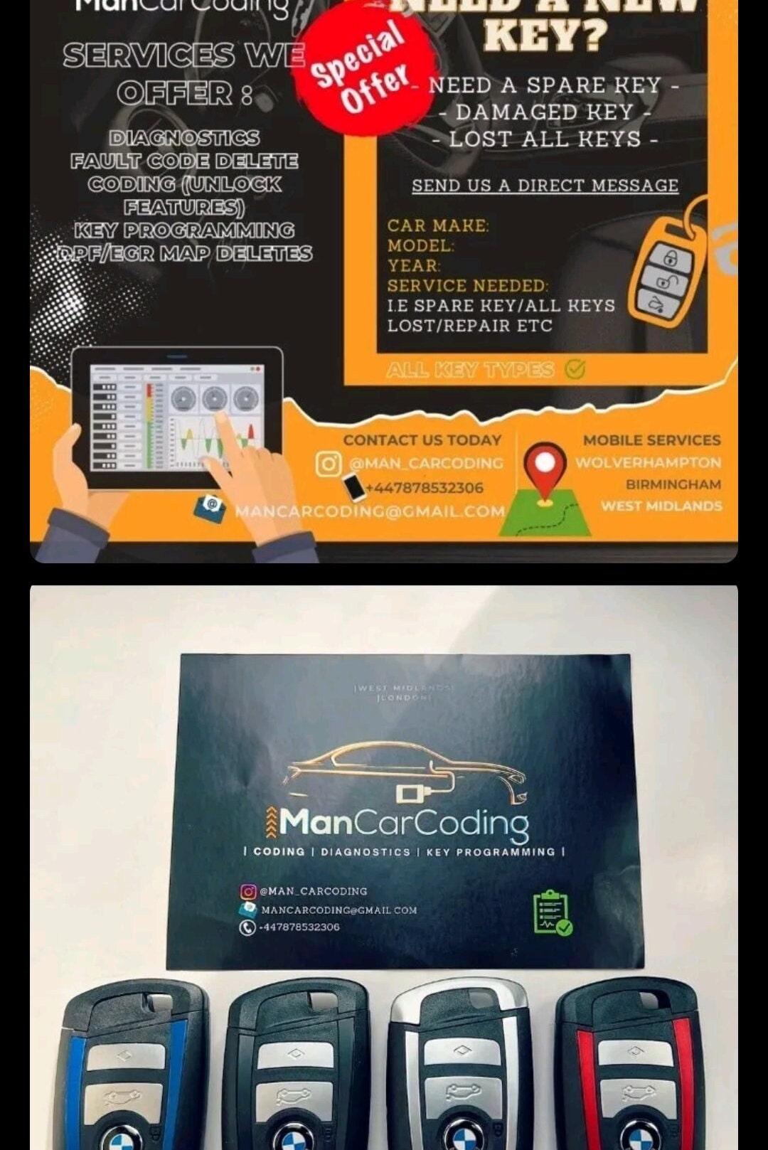 BMW KEY PROGRAMMING Mobile Key Programming Spare Key or All Keys Lost