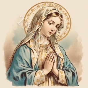 Série inspirée des cartes saintes - Vierge Marie