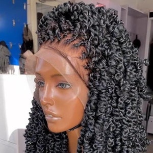 Spring Twist Curly Bob Braided Wig – Full Lace Short Braids Wig with Baby Hair, Lightweight Braids Wig, Natural Look Gift Idea for Women
