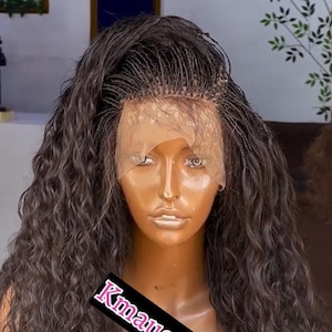 Short Curly Braided Wig – Full Lace Human Hair Wig with Deep Curl Braids, Natural Look for Black Women, Lightweight Gift Idea for Ladies