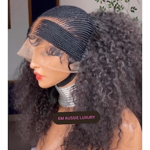 Full Lace Afro Braided Wig – Stylish Cornrow Afro Wig for Black Women, Braids with Curly Extension, Quality Moon Style Braids Wig Gift Idea