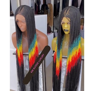 Full Lace Braided Wig – Handmade Cornrow Wig for Jamaica Cosplay, Bob Marley Braids, Ghana Weaving Style Braidswig for Festivals & Events