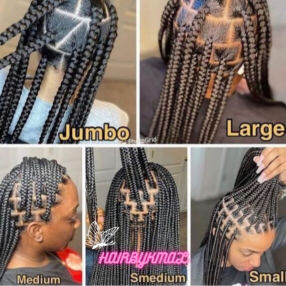 Braided Wig,knotless Big Braids, Chunky Box Braids, Beads, Butt