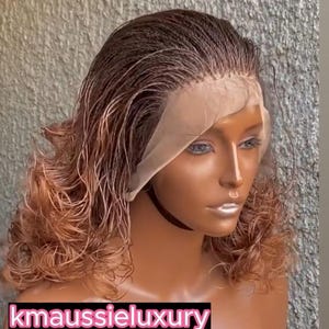 Micro Braids Curly Perücke - Kurze Spanische Locken Twist-Perücke für Frauen, Frontale Tiny Twisting Braids-Perücke, Kleine Natürliche Look Lady Twistwigs