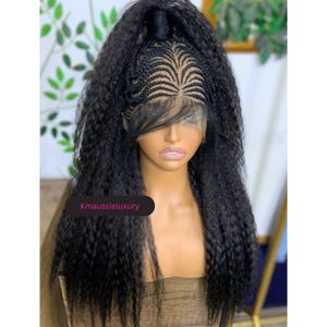Full Lace Updo Braided Wig – Stylish Cornrow Updo Wig for Black Women, Braids with Curly Extension, Quality Moon Style Braids Wig Gift Idea