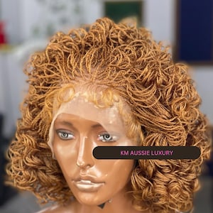 Micro Twist Curly Bob Braided Wig – Full Lace Short Braids Wig with Baby Hair, Lightweight Tiny Braids Wig, Natural Look Gift Idea for Women