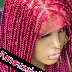 Triangle cut Knotless Braids Wig – Full Lace Synthetic Feedin Braids Wig, Neat Lace  Braids Wig for Black Women, Natural-Looking Braided Wig