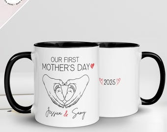 Our First Mother's Day Mug, Personalized Name Mug Gift for Mom, Mother's Day Gift Mug, Mother's Day Present, Custom Cup for Mom