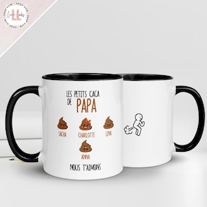 Personalized funny mug &quot;Dad&#39;s Little Poopies&quot; with children&#39;s names Father&#39;s Day gift 2025 unique coffee cup for dad humorous present