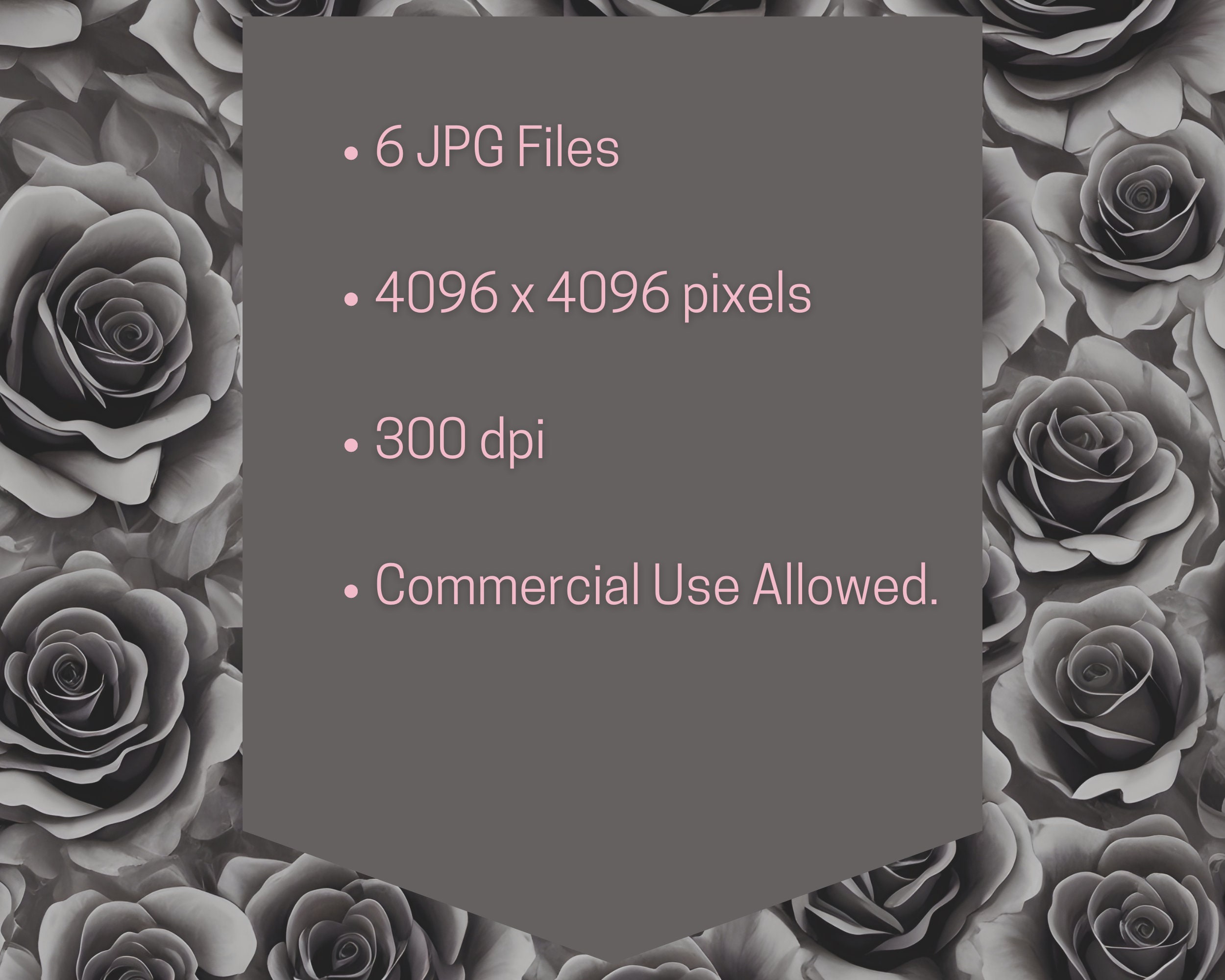 Seamless Gothic Rose Digital Patterns, Six Dark Rose Scrapbook Paper ...