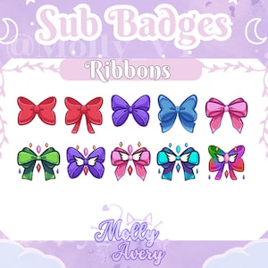 Ribbons | 10 Twitch sub badges | Bit badges | Stream Badges