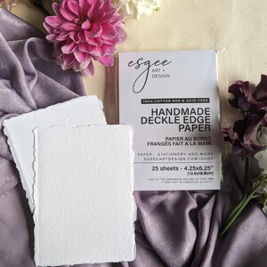 25 Pack 250gsm Ivoire Handmade Deckled Edge Paper - Papier de papeterie