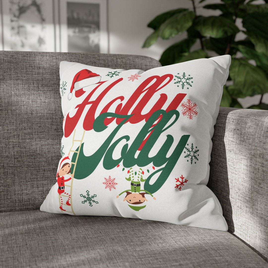 Holly Jolly Christmas Pillow Case Cover Protector Kids Etsy