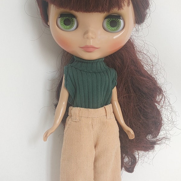 TurtleNeck BJD Shirt | BJD Clothes for Custom Blythe Ooak Pullip Holala Doll Azone Momoko Obitsu 22 | 1/6 Ball Jointed Doll BJD Accessories