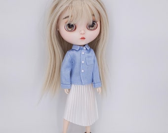 Jupe Blythe | Jupe plissée YoSD pour poupée personnalisée Pullip Ooak Blythe Holala Obitsu Azone Momoko | Ball Jointed Doll Blythe Outfit Vêtements Bjd