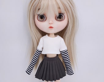 Jupe Blythe | Jupe plissée YoSD pour Ooak Blythe Custom Pullip Ooak Obitsu Azone Momoko Holala Doll| Blythe Outfit Bjd Vêtements YoSD Vêtements